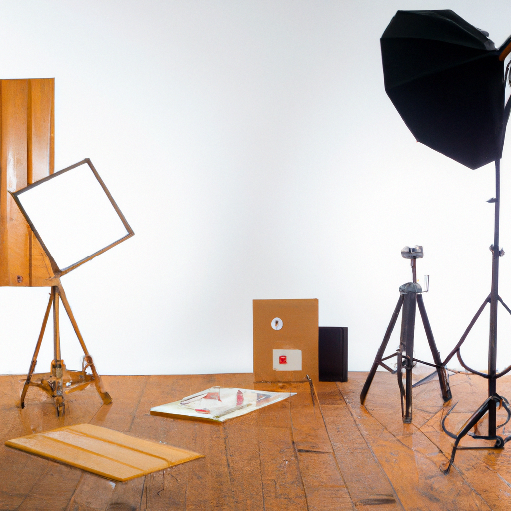 予約カレンダーとソフトボックスのある日本の写真スタジオのイメージ